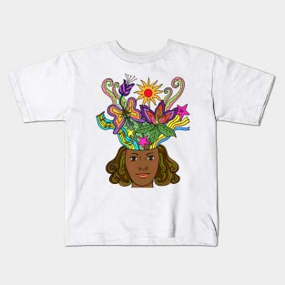 Creative Beautiful Mind Fantasy African Woman Kids T-Shirt